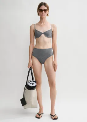 Half-cup bikini top grey melange
