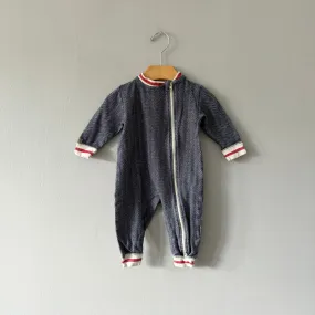 Juddlies / Navy long sleeve romper / 3-6M