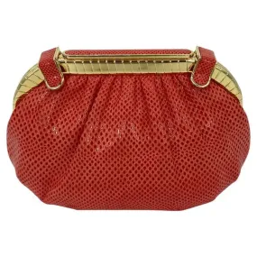Judith Leiber Red Lizard Clutch
