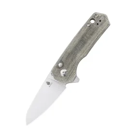Kizer Azo Lieb M Button Lock Green Micarta V3541C1 (2.98 Stonewash)