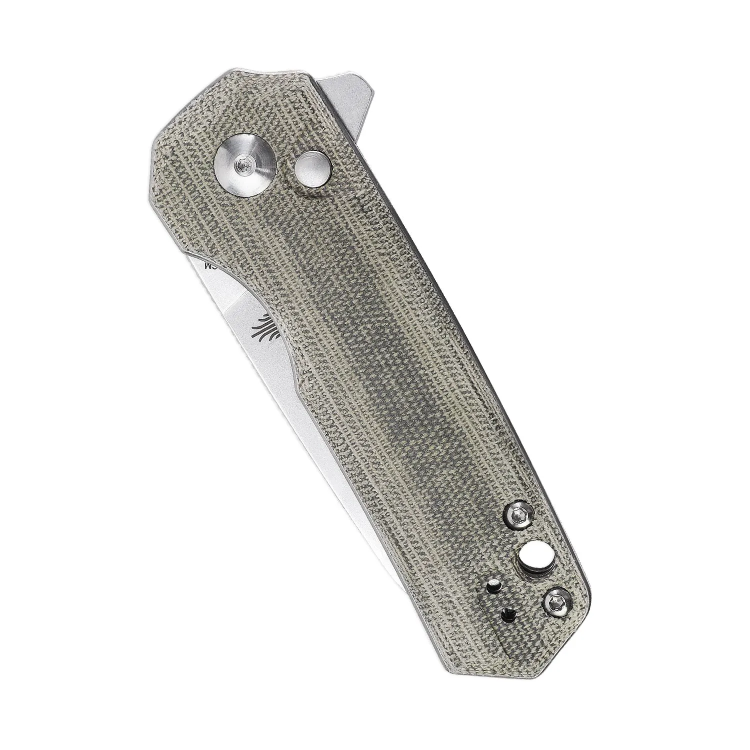 Kizer Azo Lieb M Button Lock Green Micarta V3541C1 (2.98 Stonewash)