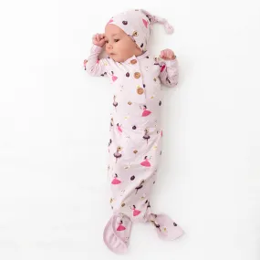 Knotted Gown with Hat Set in Sugar Plum
