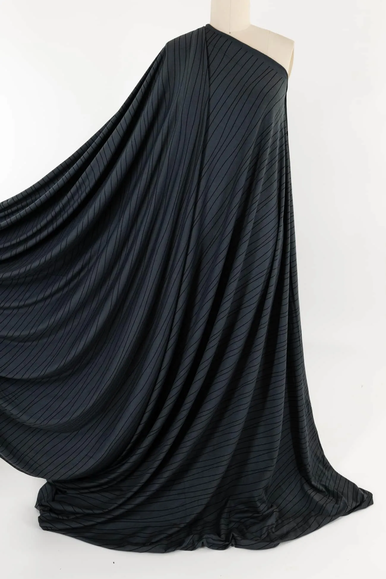 Lead Gray Wavy Stripes USA Knit (2 units )1 yard