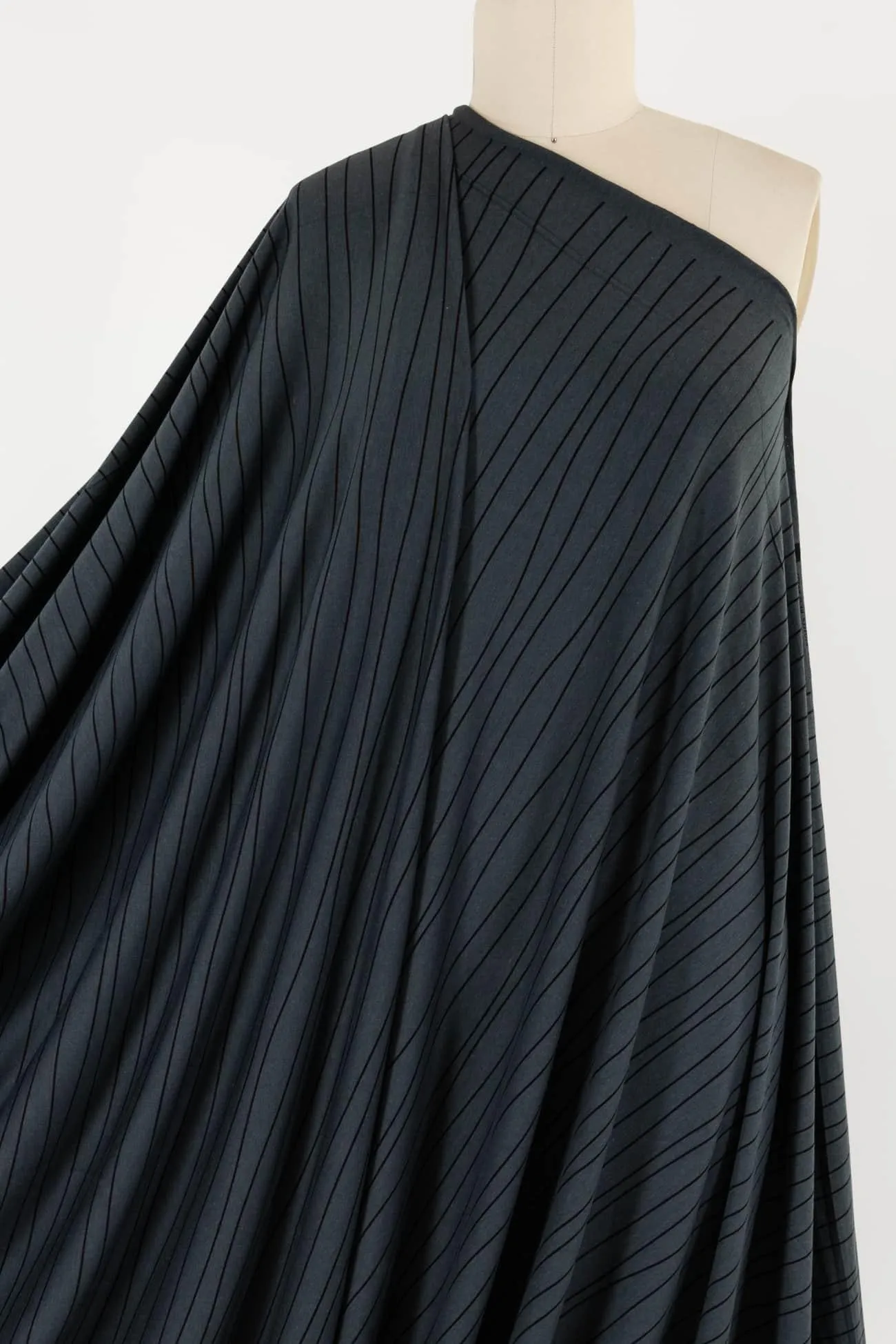 Lead Gray Wavy Stripes USA Knit (2 units )1 yard
