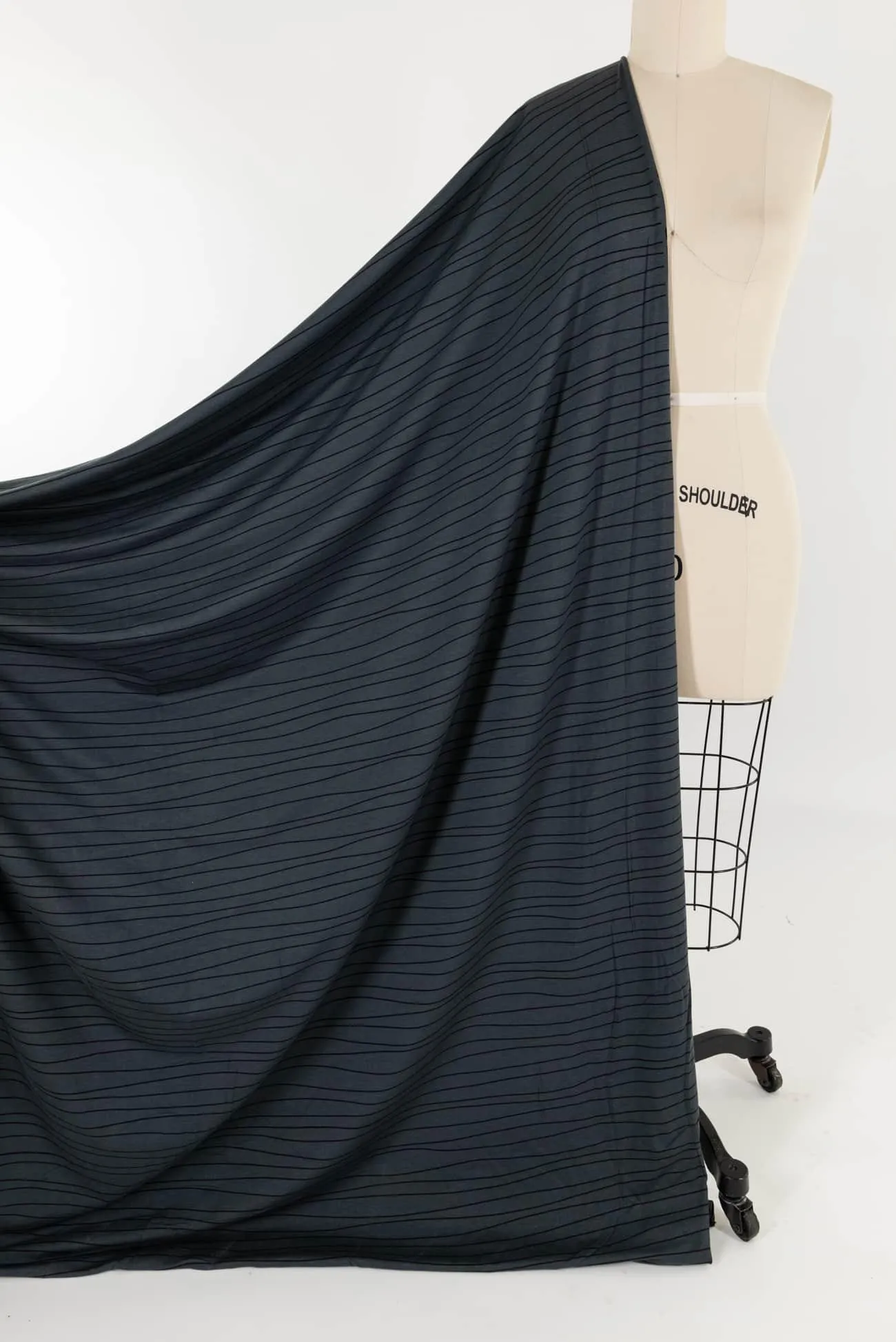 Lead Gray Wavy Stripes USA Knit (2 units )1 yard