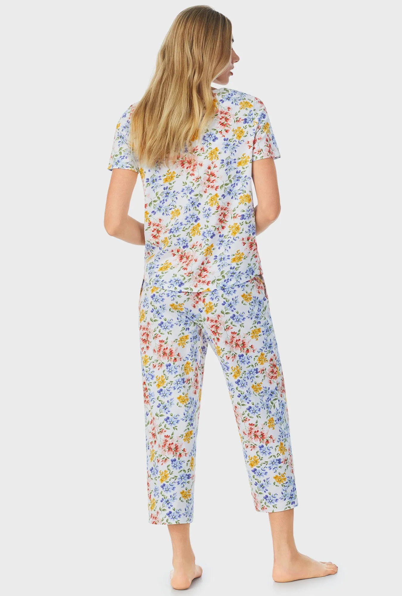 Multi Floral Capri Pajama Set