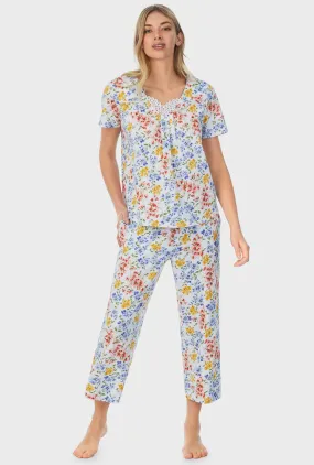 Multi Floral Capri Pajama Set