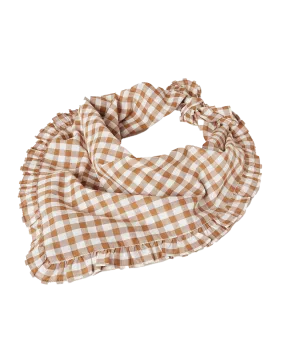 Palmer Bandana Ruffle Edge Brown Gingham OS