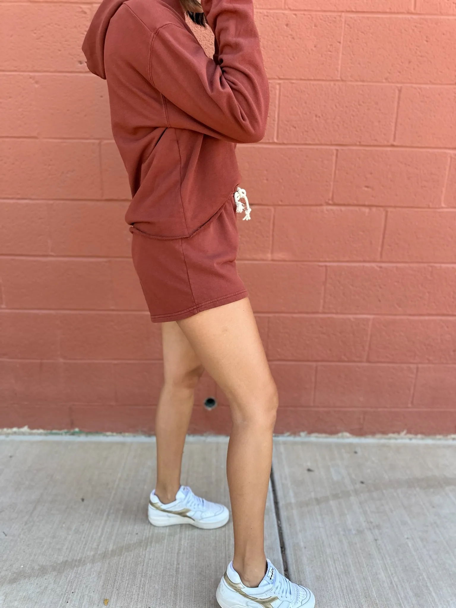 Perfect White Tee | Beach Fleece Sweatshort - Russet