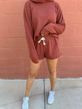 Perfect White Tee | Beach Fleece Sweatshort - Russet