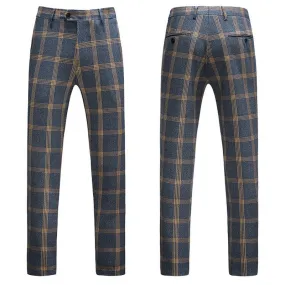 Plaid Designs Lapel Men's Suit Tailor Made Groom Tuxedos Wedding 3 Piece Suits Blazer (Jacket Pants Vest)