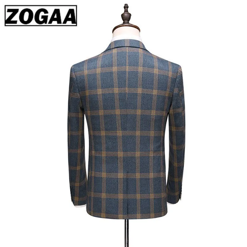 Plaid Designs Lapel Men's Suit Tailor Made Groom Tuxedos Wedding 3 Piece Suits Blazer (Jacket Pants Vest)