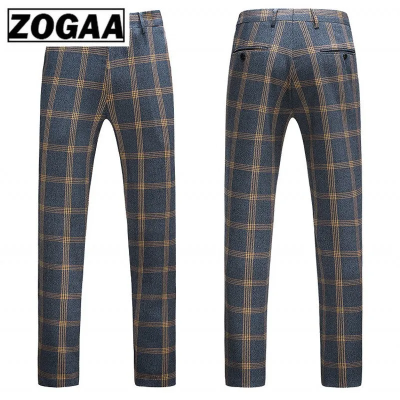 Plaid Designs Lapel Men's Suit Tailor Made Groom Tuxedos Wedding 3 Piece Suits Blazer (Jacket Pants Vest)