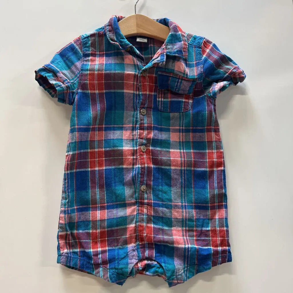 Plaid Polo Romper