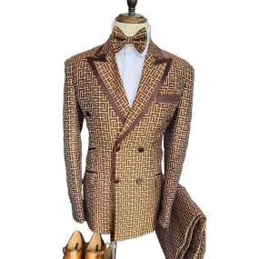 Sets Double Breasted Suits Latest Coat Pant Terno Masculino Slim Fit Plaid Tuxedo Party Suits Wedding Suits Men's