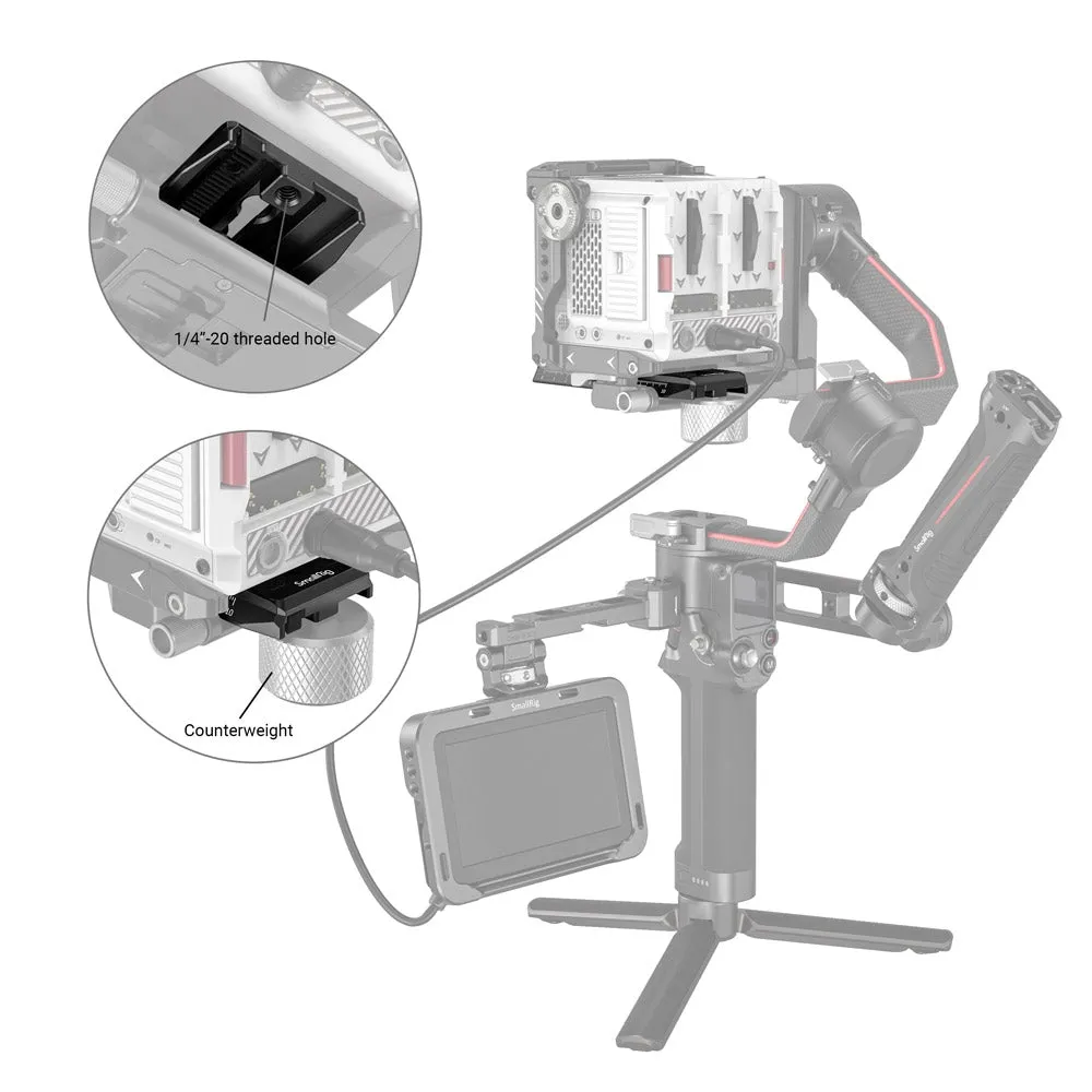 SmallRig Quick Release Plate for DJI RS 2/RSC 2/Ronin-S/RS 4/RS 4Pro Gimbal 3158B