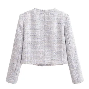 Spring Summer Women's Style French Versatile Texture Short Coat and Skirt Pants