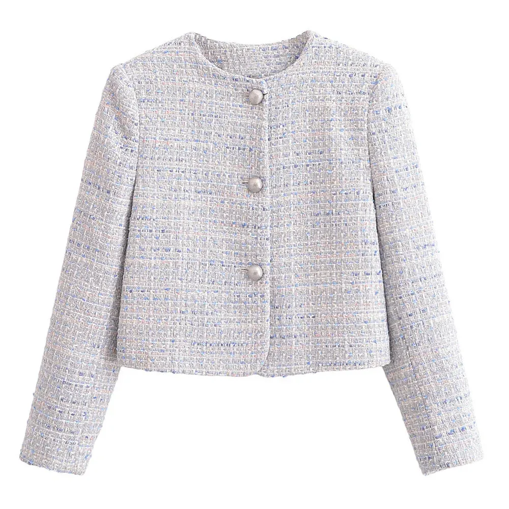 Spring Summer Women's Style French Versatile Texture Short Coat and Skirt Pants