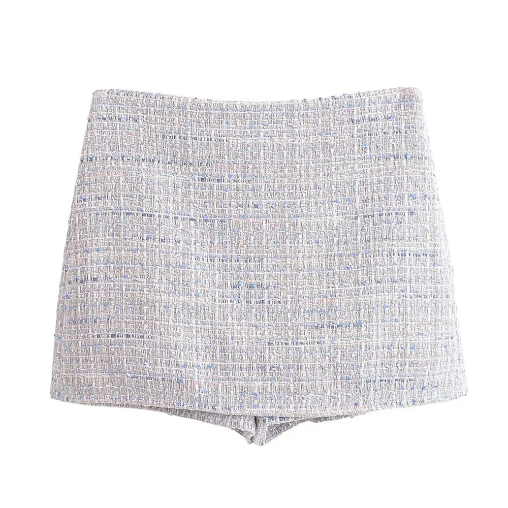 Spring Summer Women's Style French Versatile Texture Short Coat and Skirt Pants