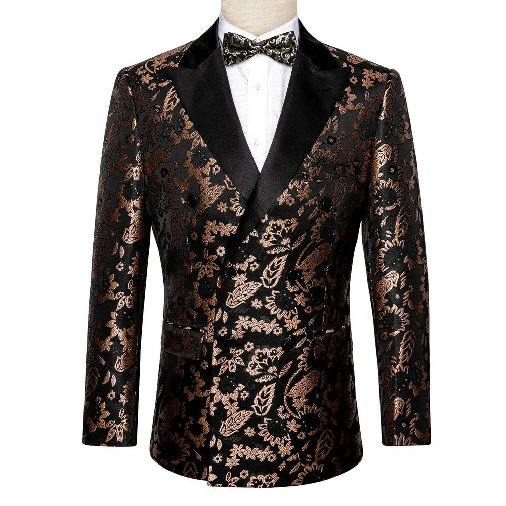 Teal Green Paisley Men's Suits Italian Design Tuxedo Jacket Groom Suits For Blazers Party  Barry Wang