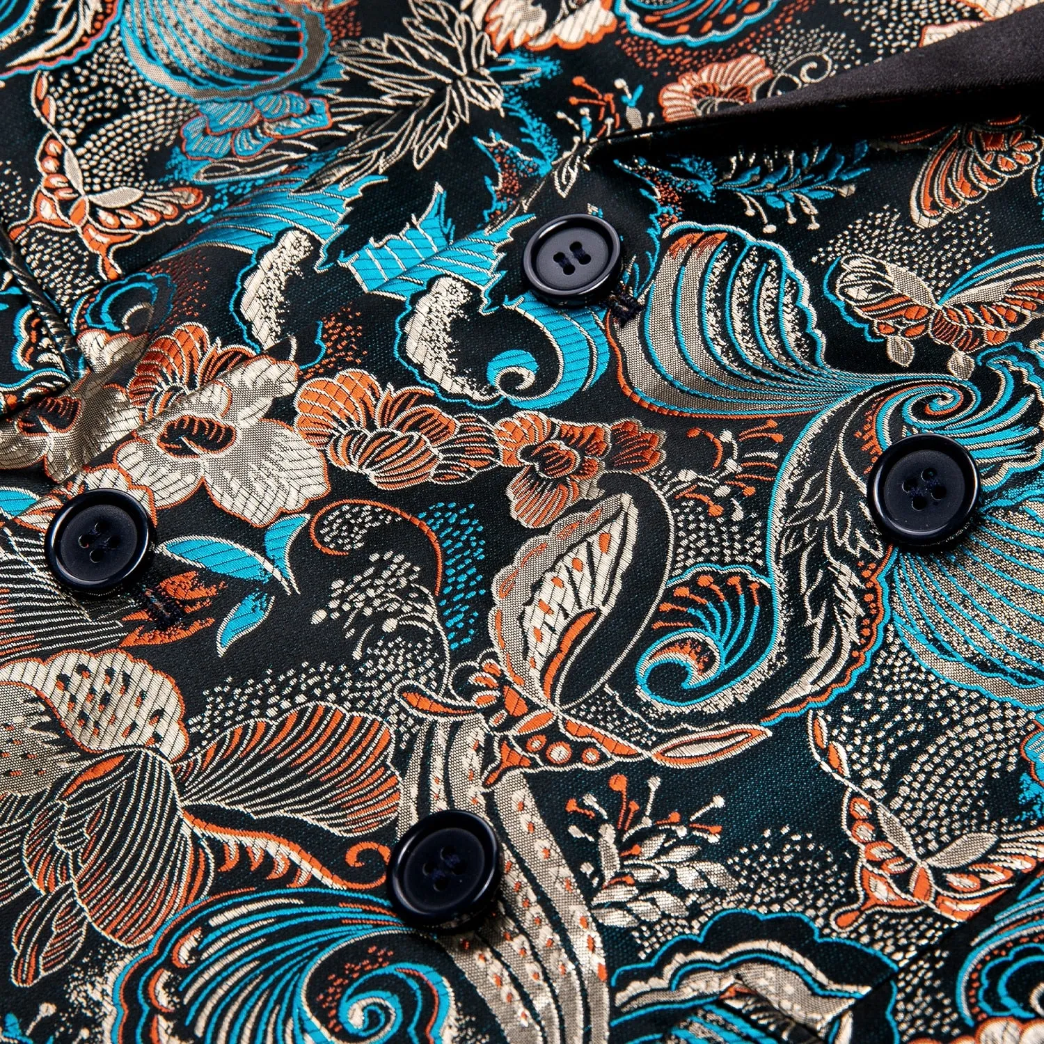 Teal Green Paisley Men's Suits Italian Design Tuxedo Jacket Groom Suits For Blazers Party  Barry Wang