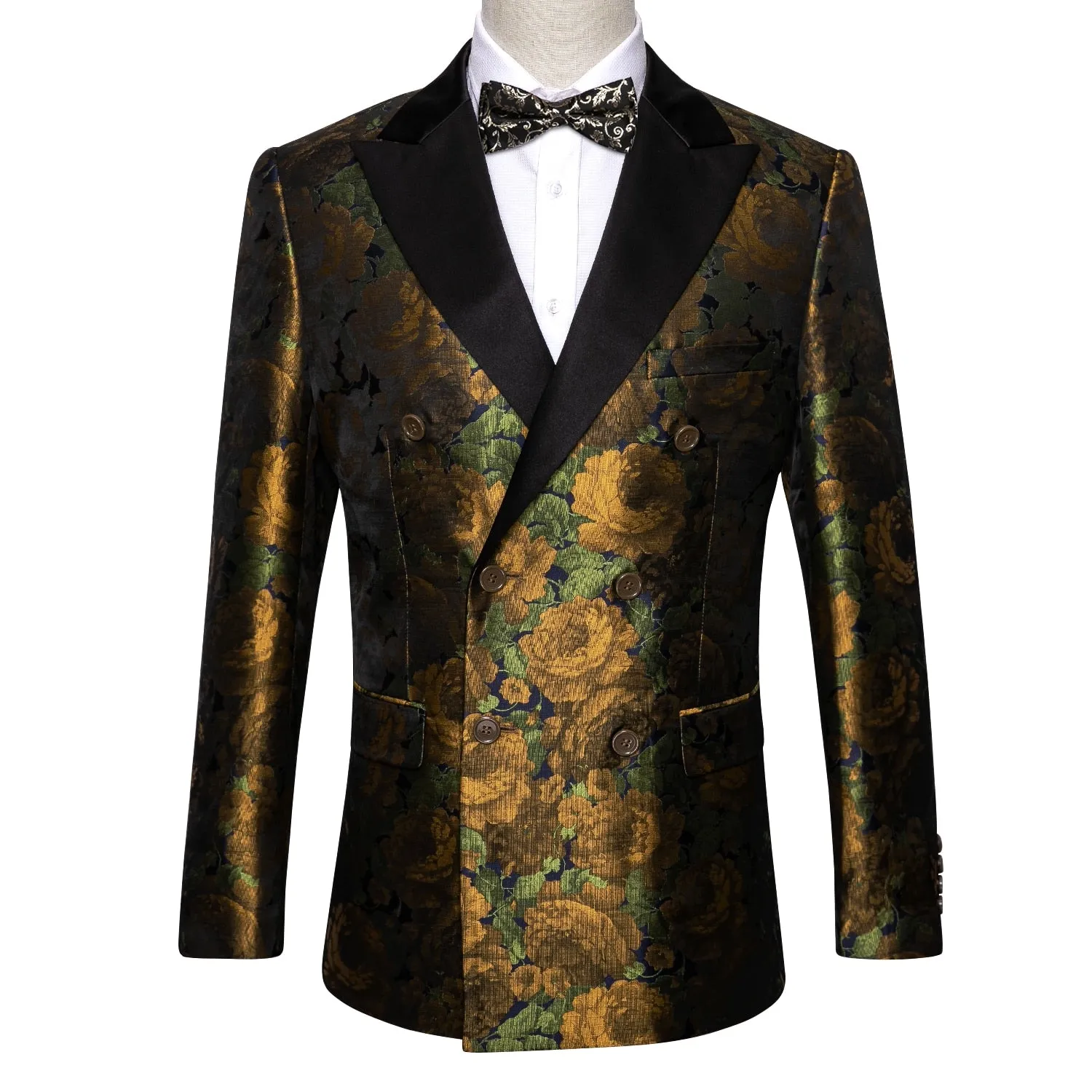 Teal Green Paisley Men's Suits Italian Design Tuxedo Jacket Groom Suits For Blazers Party  Barry Wang