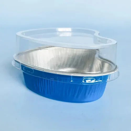 Tin Foil Aluminum Foil   Heart-shaped Cup With Lid - 50pcs - 100ml