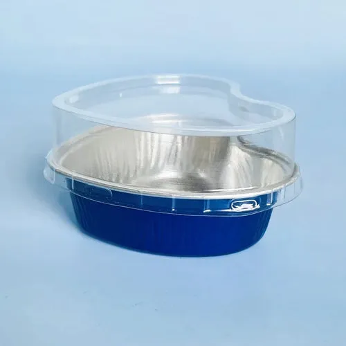Tin Foil Aluminum Foil   Heart-shaped Cup With Lid - 50pcs - 100ml