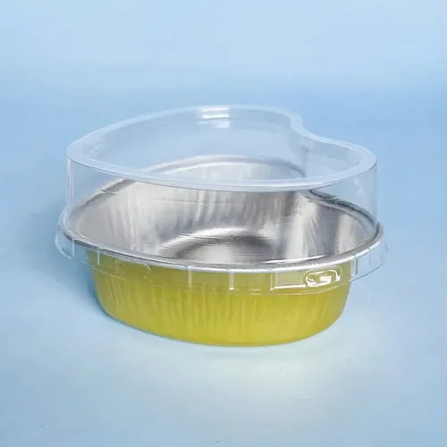Tin Foil Aluminum Foil   Heart-shaped Cup With Lid - 50pcs - 100ml